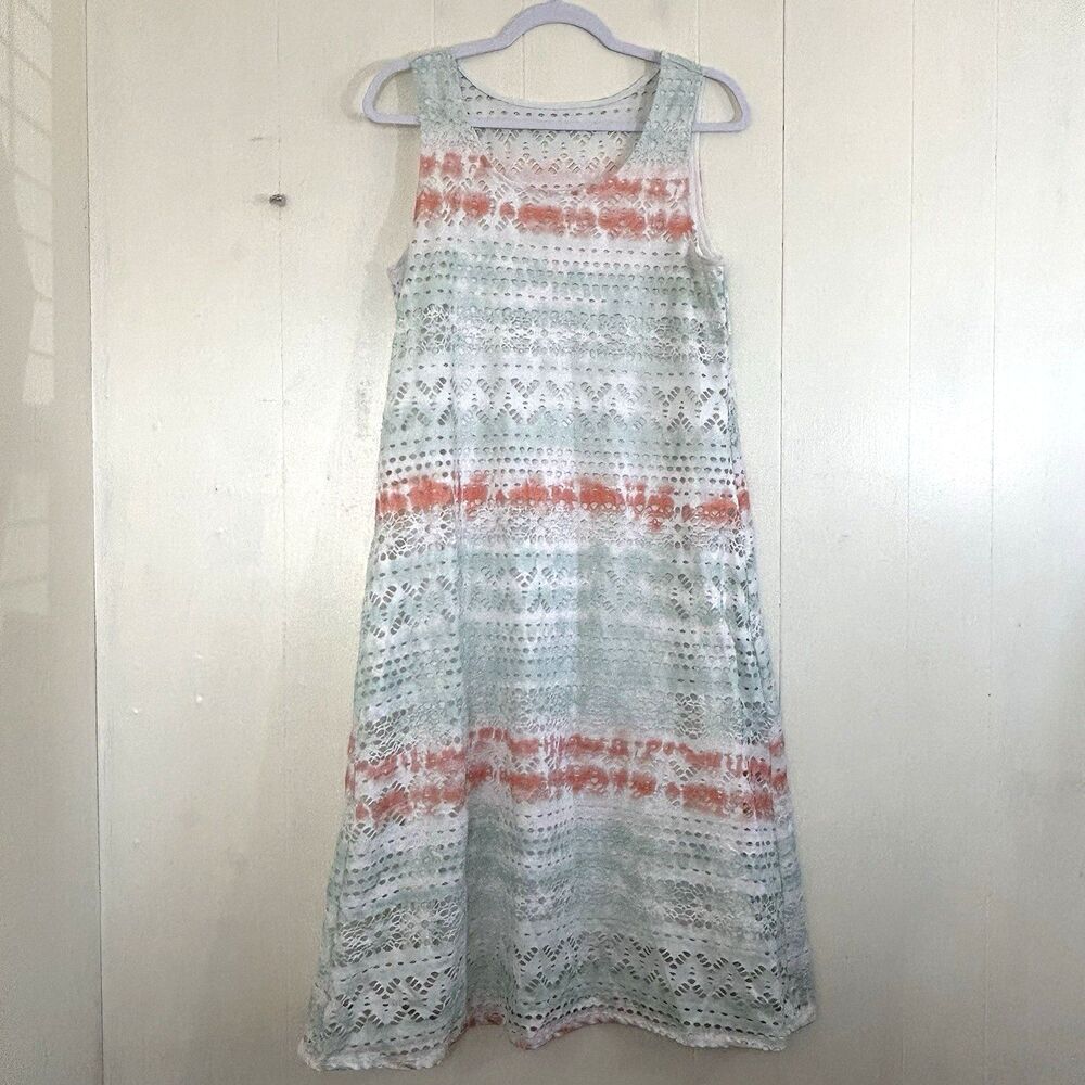 Cloth & Portrait Paste Colors Tank Dress Lace Midi Dress Size M Beach Vacation